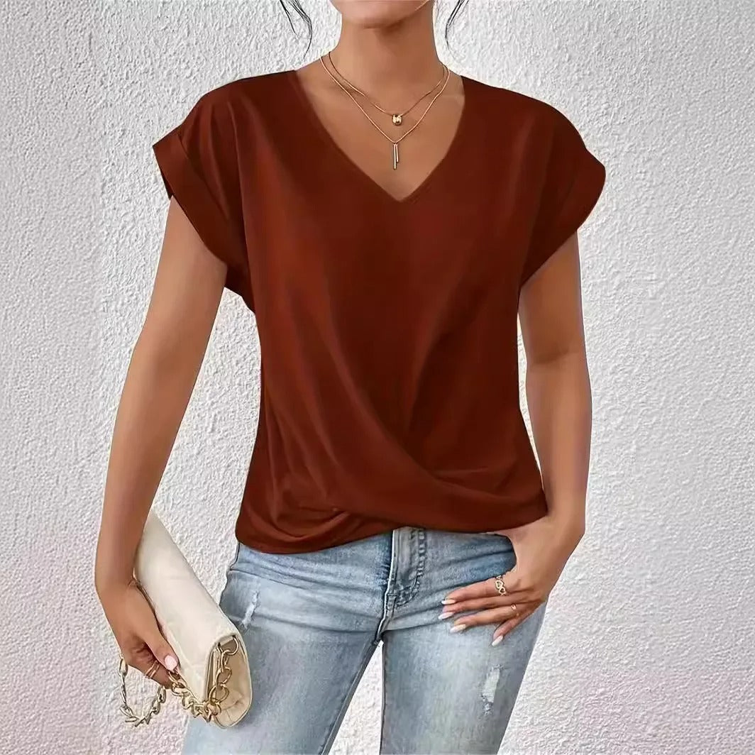 Elegant V-Neck Casual Tee
