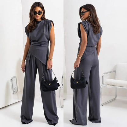 Women’s Off-Shoulder Wide-Leg Two-Piece Dress Set
