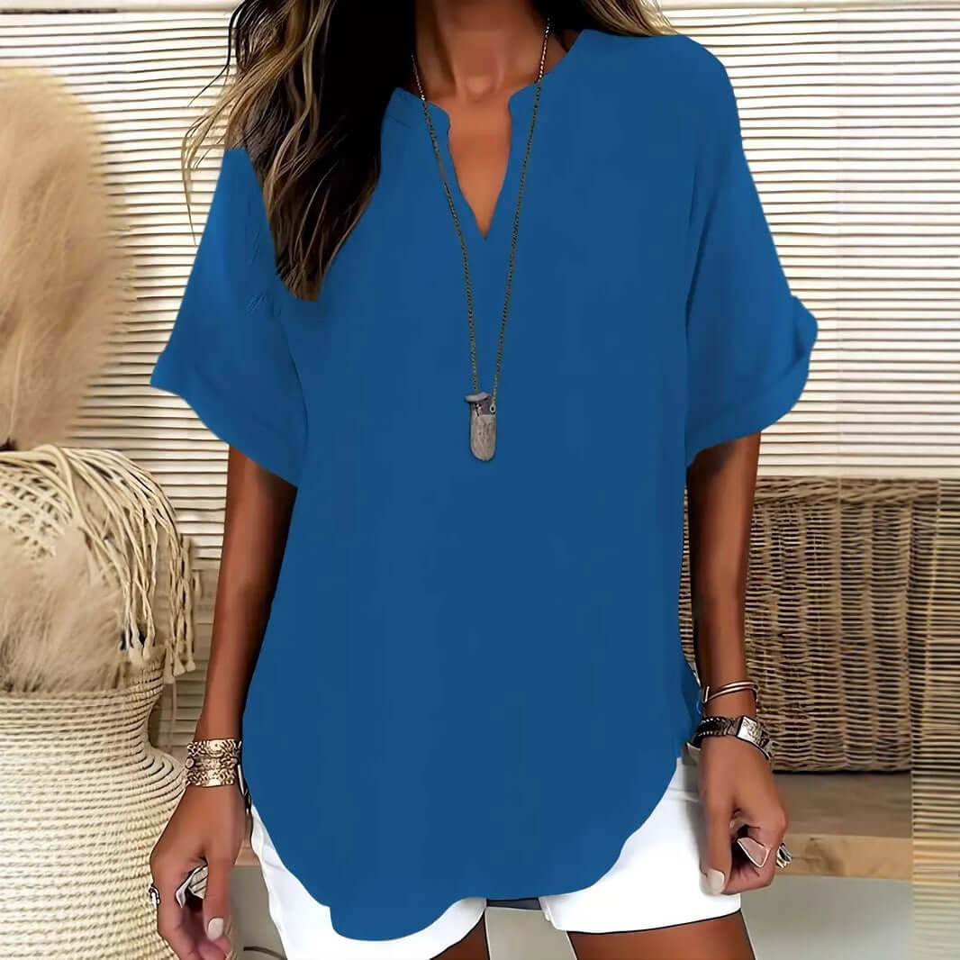 Summer Loose Solid Color Women's Casual Shirt Rich Allure