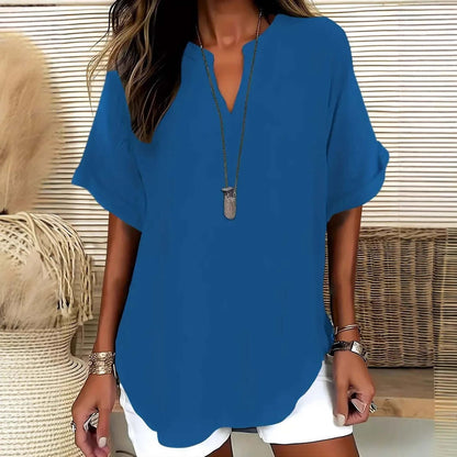 Summer Loose Solid Color Women's Casual Shirt Rich Allure