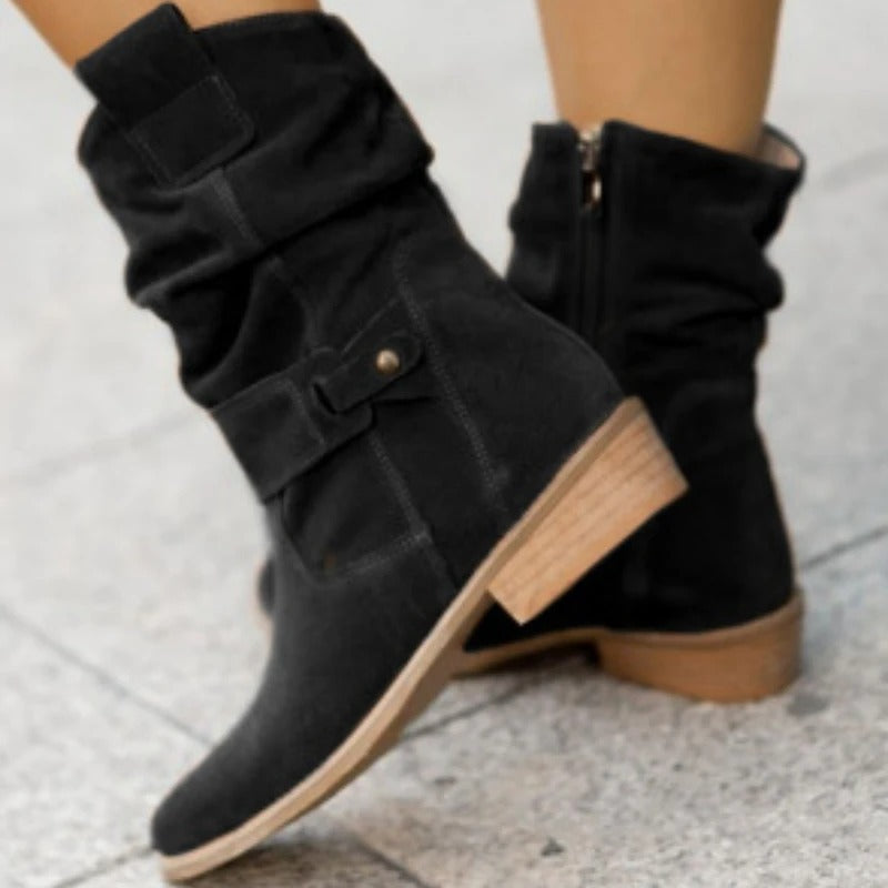Suede Platform Long Boots