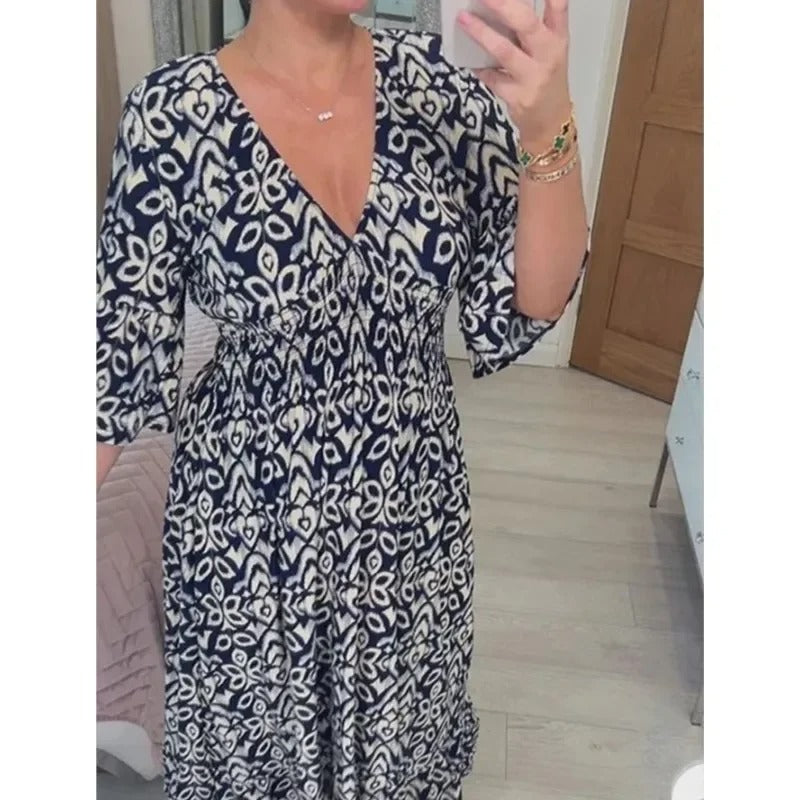 Effortless Boho Chic Floral Wrap Dress
