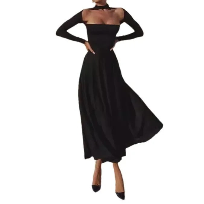 Sexy Slim-Fit Round Neck Maxi Dress
