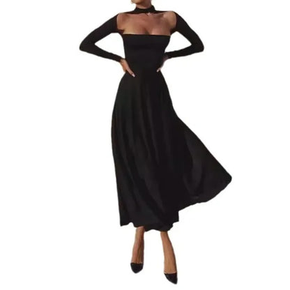 Sexy Slim-Fit Round Neck Maxi Dress