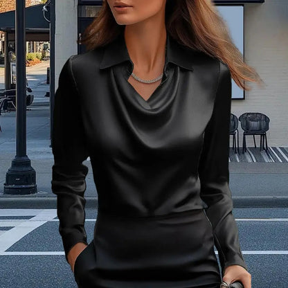 Silken Glow Vintage Satin Blouse