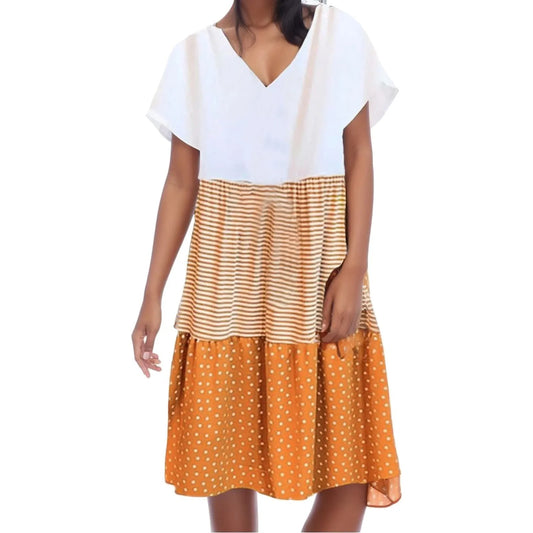 Retro Charm Stripe & Dot Dress