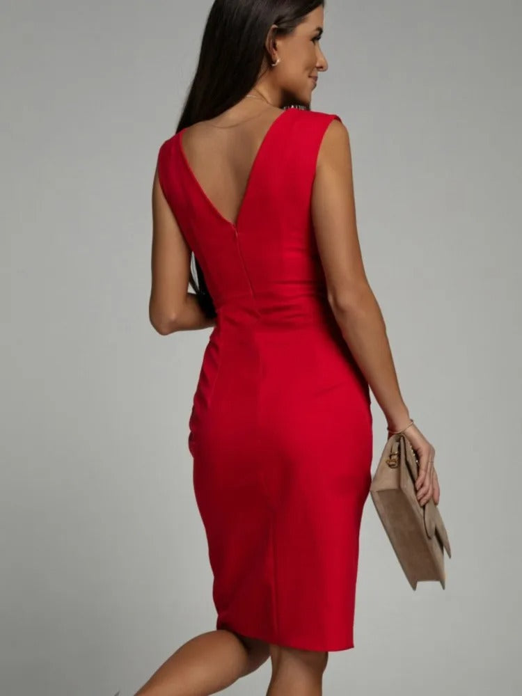 Chic V-Neck Bodycon Mini Dress