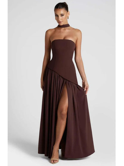 Midnight Charm Strapless Party Dress