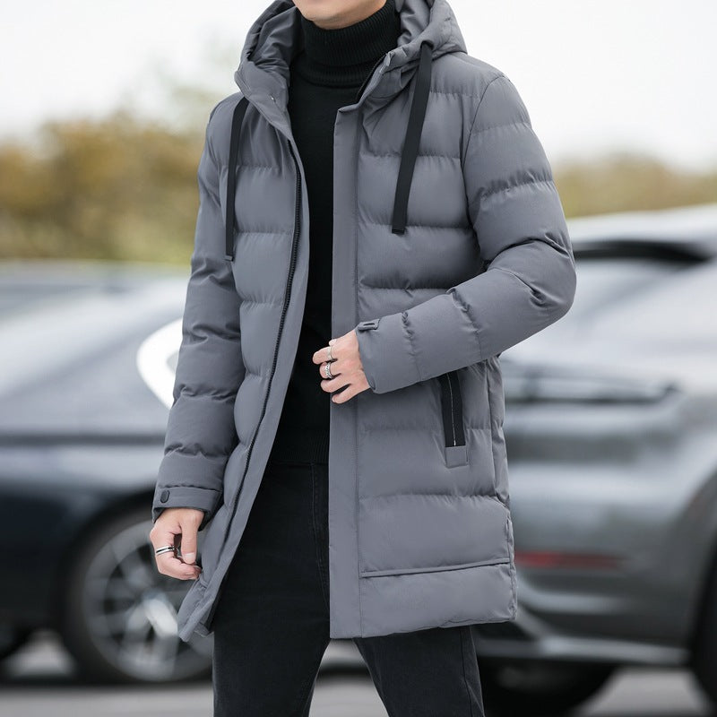 Men’s Long Hooded Winter Windproof Jacket