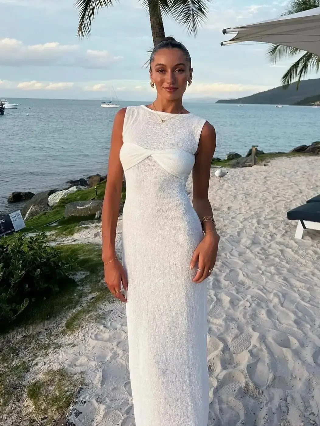 Mesh Knit Bikini Cover-Up Dress