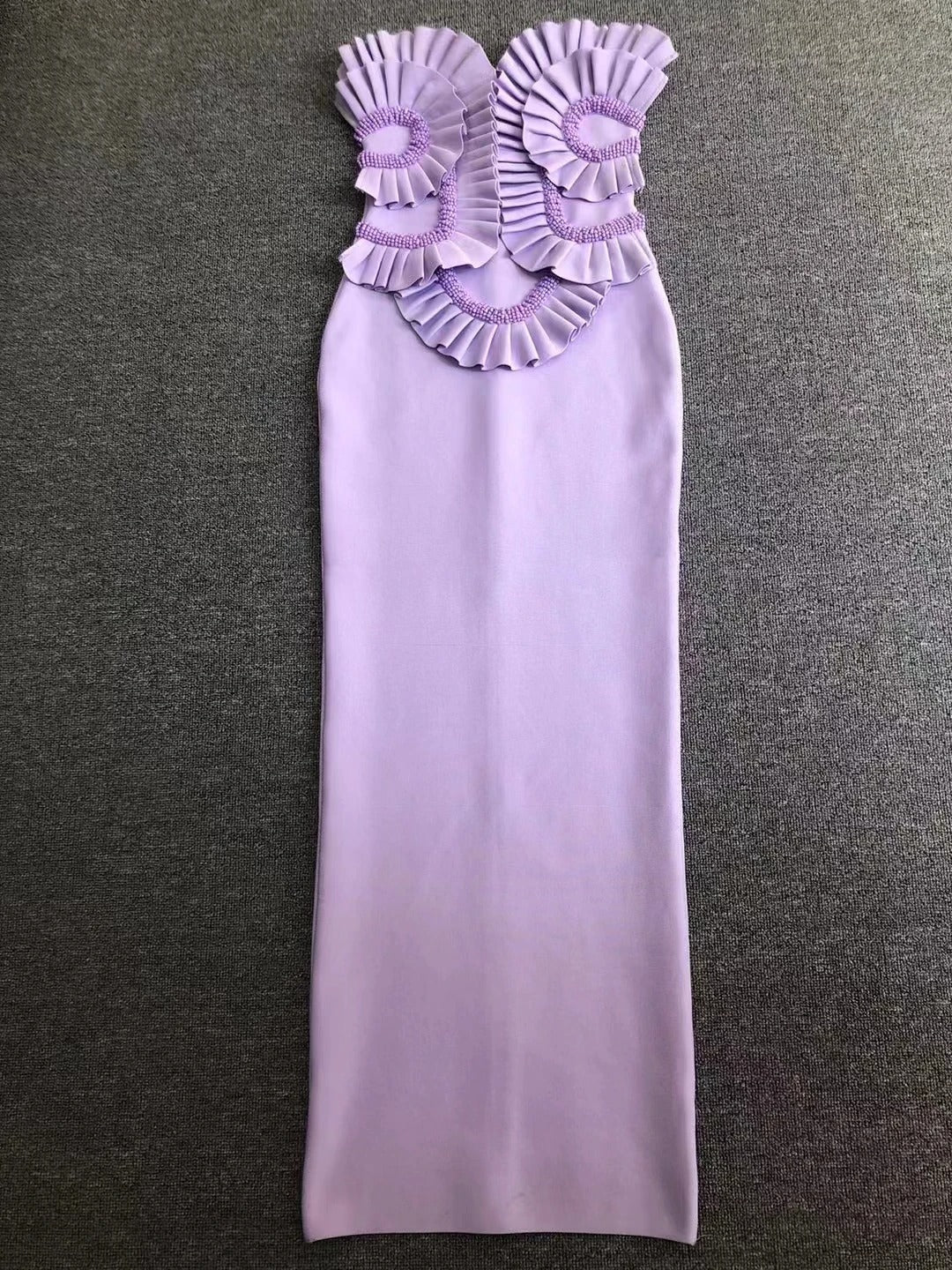 Lavender Strapless Bandage Dress