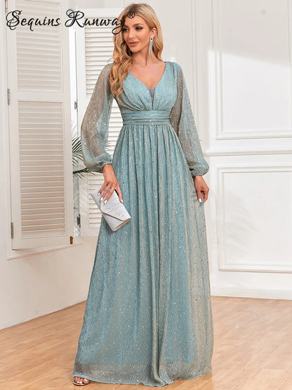 Glam Sequin Women's Sexy Maxi Dress