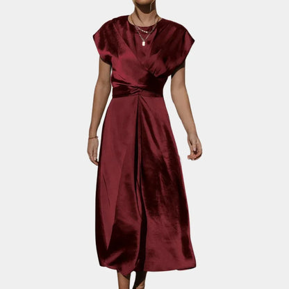 Satin Elegance Lace-Up Party Dress