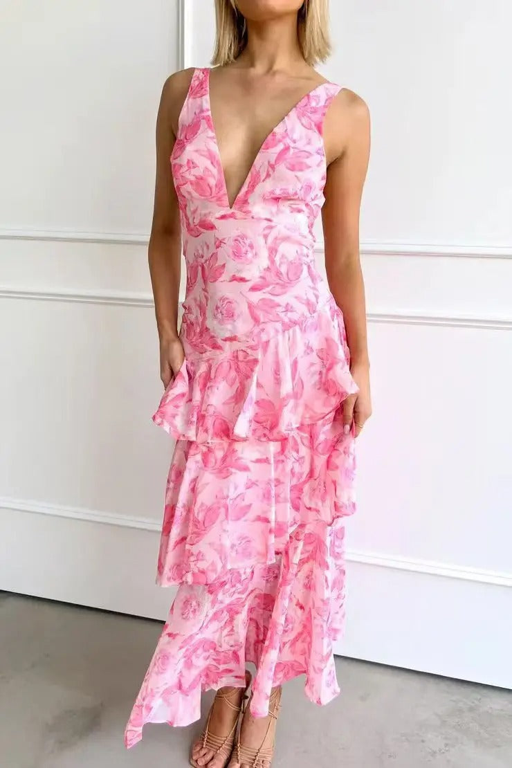 Breezy Halter Neck Ruffle Beach Dress
