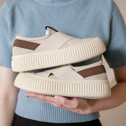 Platform Mesh Slip-On Sneakers