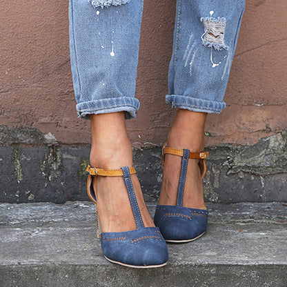 Retro Chic Thick Heel Sandals