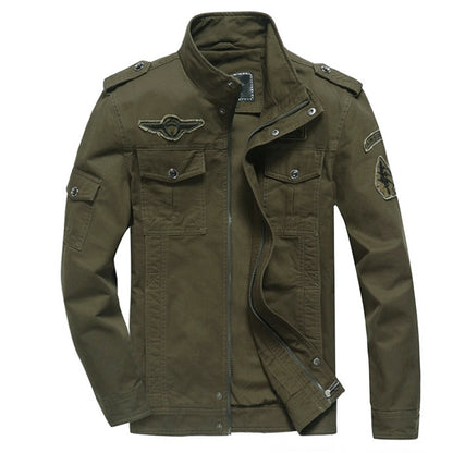 Men’s Cotton Military-Style Casual Jacket