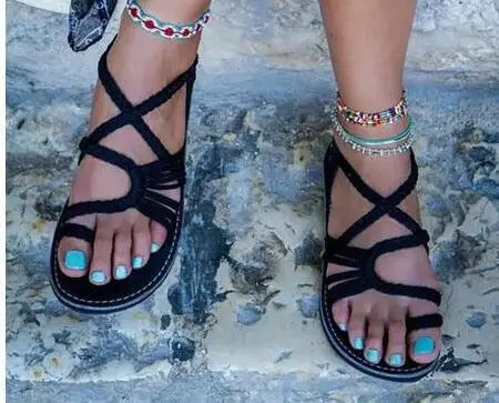 Comfortable Flat Strap Sandals for Women