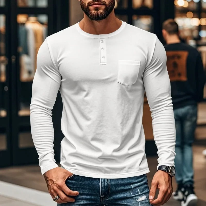 Slim Fit Crew Neck Long Sleeve Tee