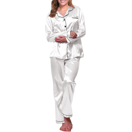 Silky Satin Button-Up Pajama Set