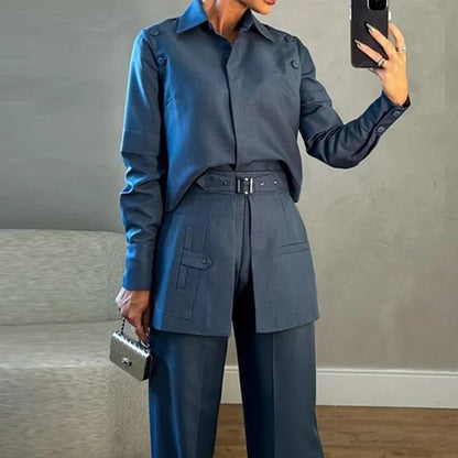 Smart Office Two-Piece Pantsuit Set