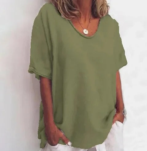 Women's V-neck 3D Print T-shirt