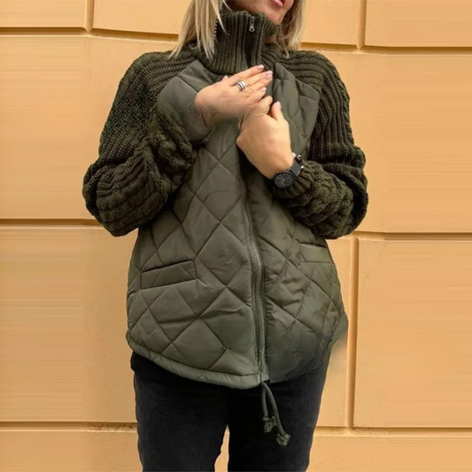 Retro Long Sleeve Zipper Coat