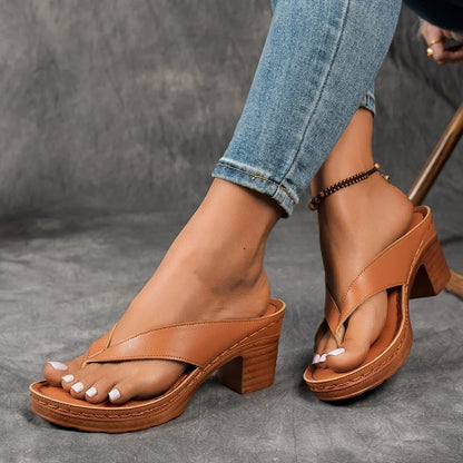 Chic Wedge Heel Thong Sandals