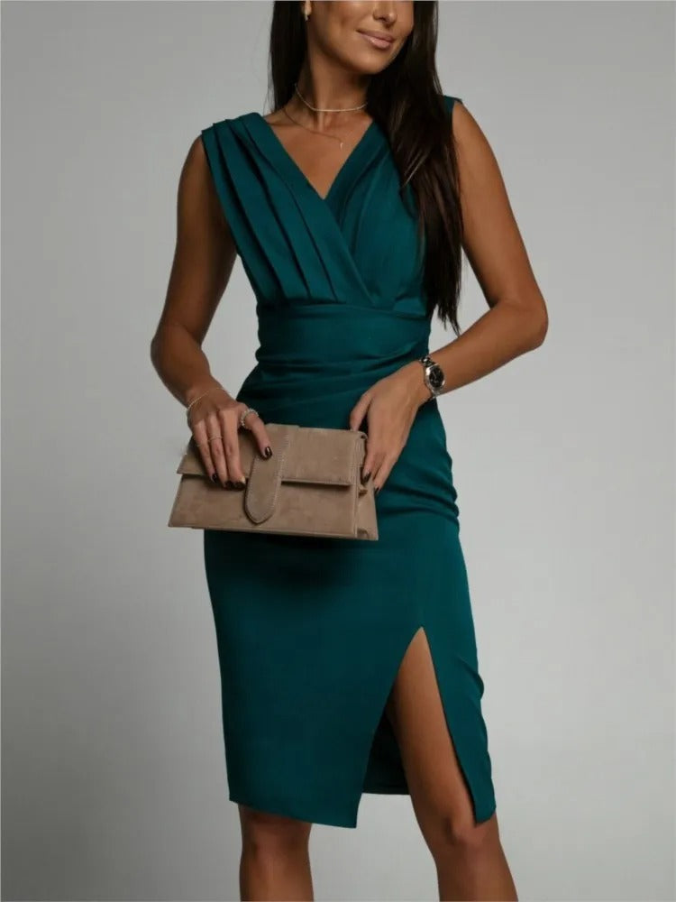 Chic V-Neck Bodycon Mini Dress