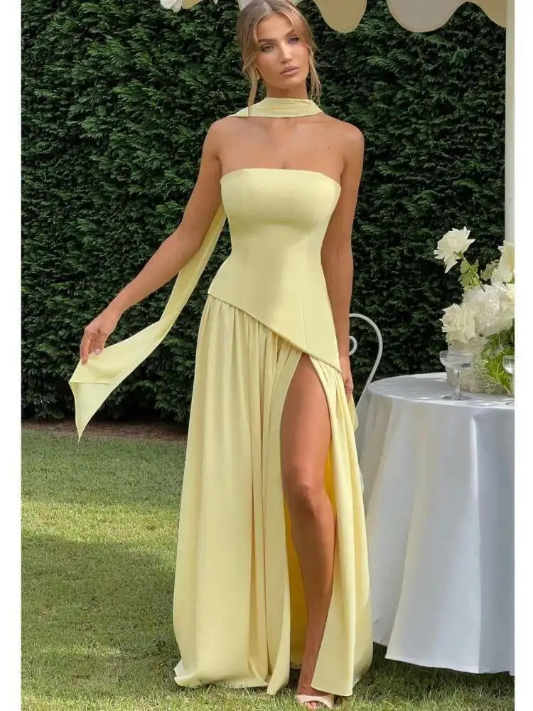 Midnight Charm Strapless Party Dress