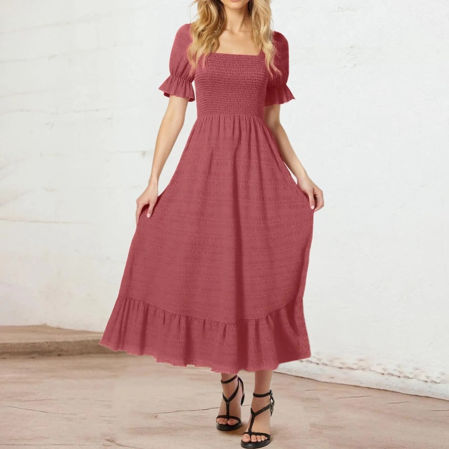 Summer Breeze Ruffle Maxi Dress
