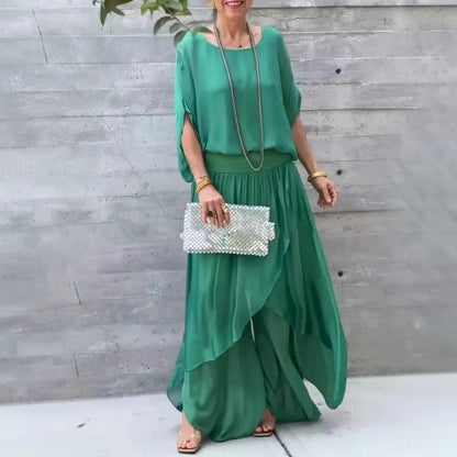 Graceful Flow Chiffon Pant Set