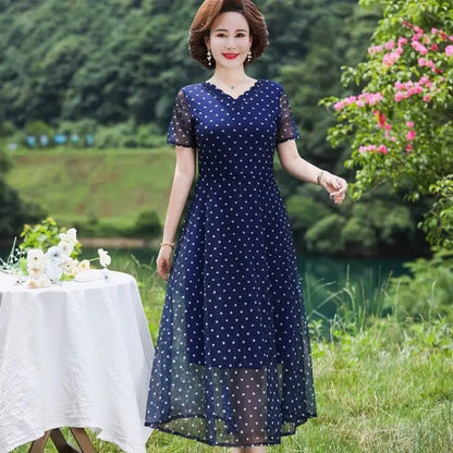 Elegant Gauze Printed Summer Dress