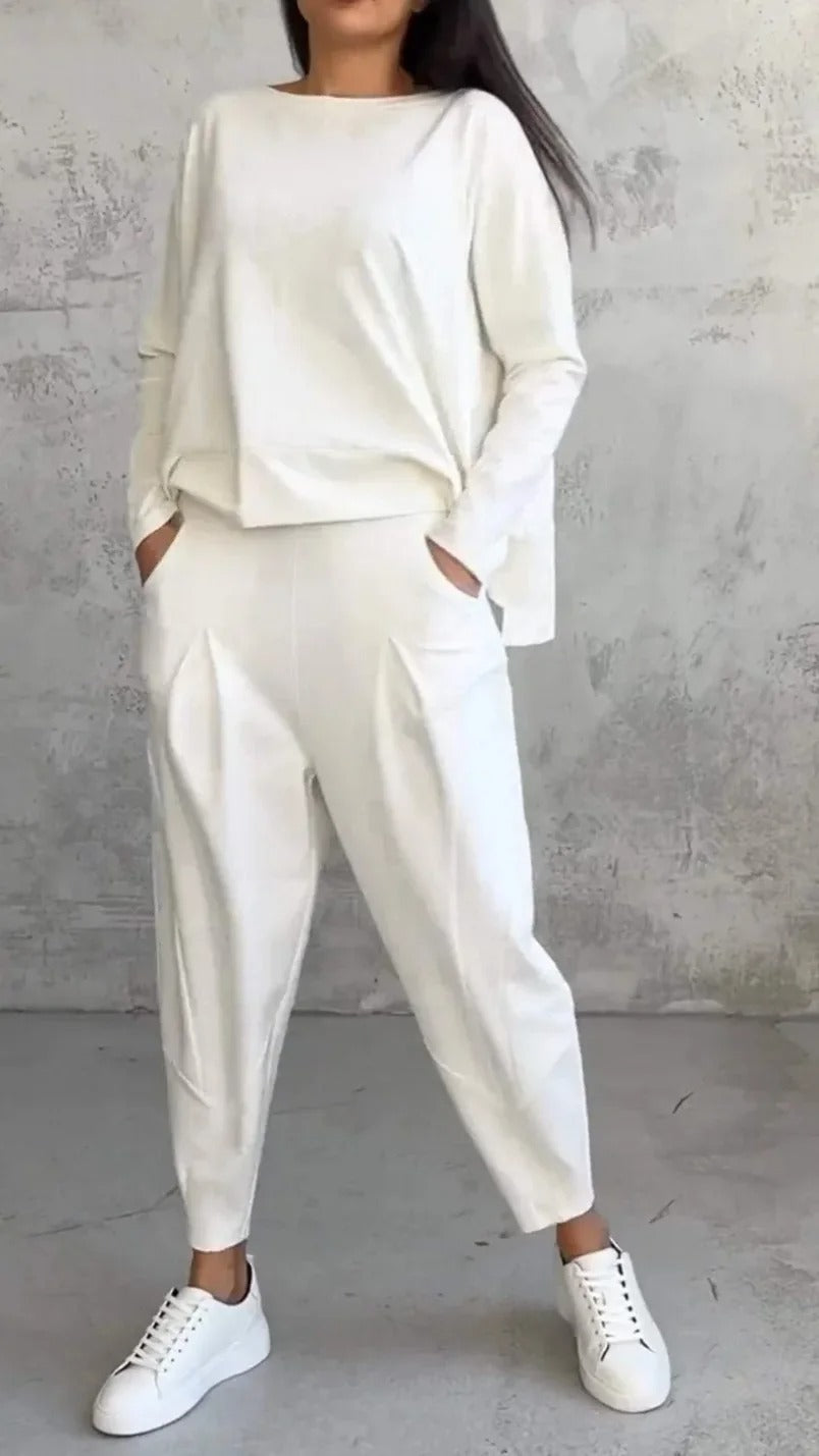 Elegant Two-Piece Casual Pant Set