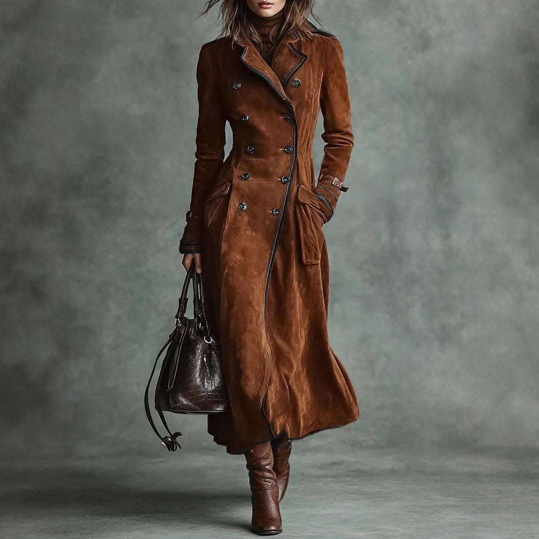 Women’s Fall & Winter Western-Style Suede Long Coat