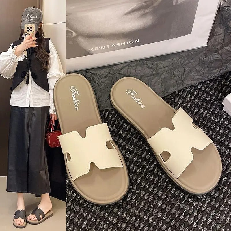 Retro Korean Style Soft Slip-On Sandals