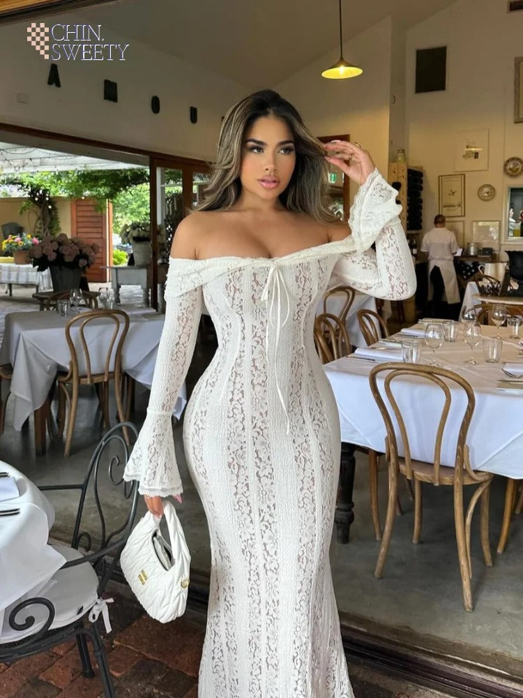 Lace Blossom Midi Dress