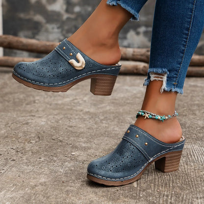 Retro Chic Women's Chunky Heel Sandals
