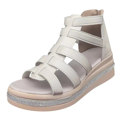Crystal Glow Gladiator Wedge Sandals