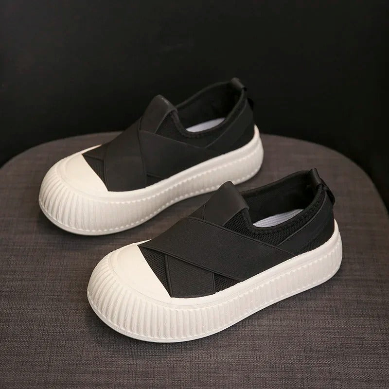 Platform Mesh Slip-On Sneakers