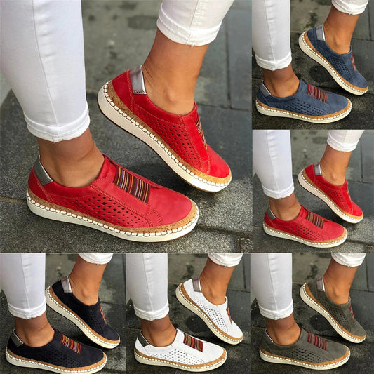 Breathable Mesh Hollow Flat Shoes