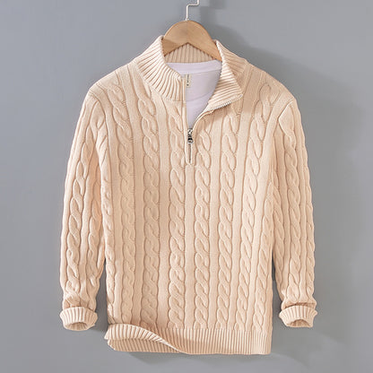 Men's Fashion Half  Thickened Loose Zipper Sweater