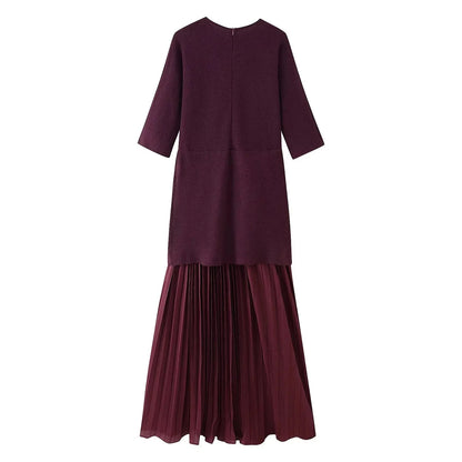 Elegant Pleated Tulle Patchwork Dress