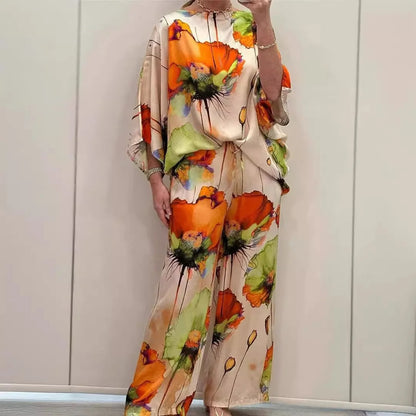 Elegant Satin Trousers Set