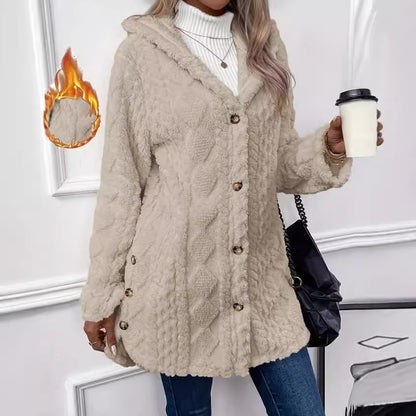 Long Jacket Winter Solid Color Long Sleeve Coat