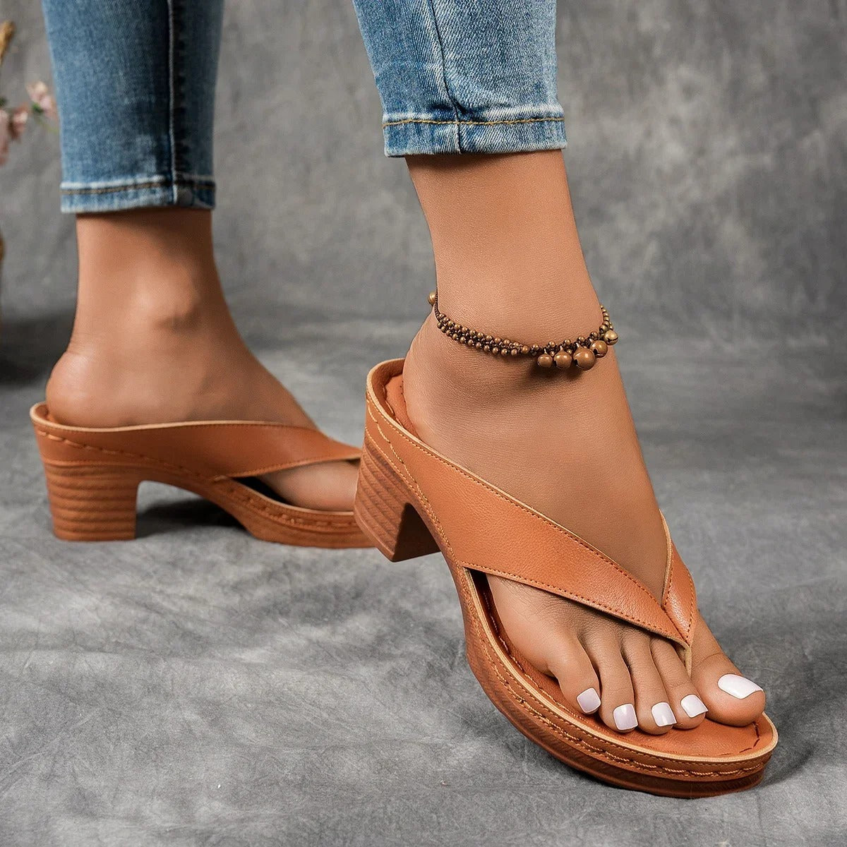 Chic Wedge Heel Thong Sandals