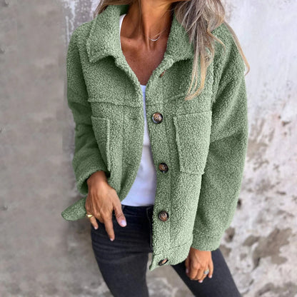 PlushLuxe Women's Faux Lambswool Coat