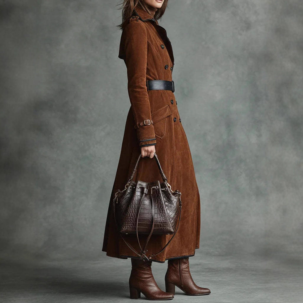 Women’s Fall & Winter Western-Style Suede Long Coat