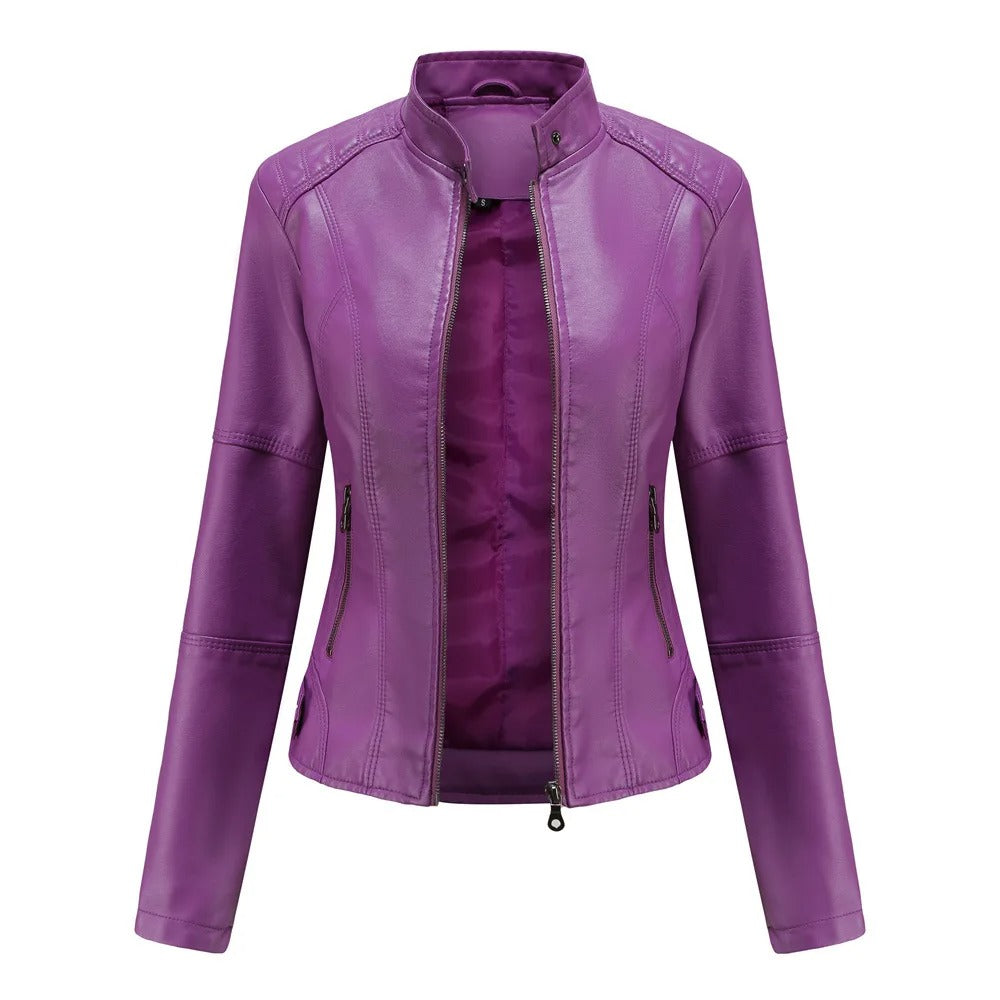 Vero Edge Slim Fit Leather Motorcycle Jacket