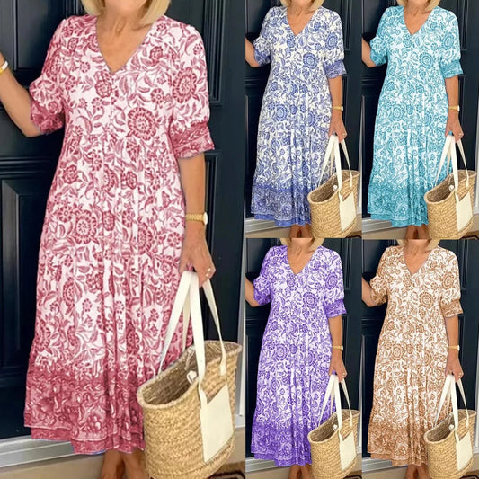 Floral Boho Wrap Maxi Dress
